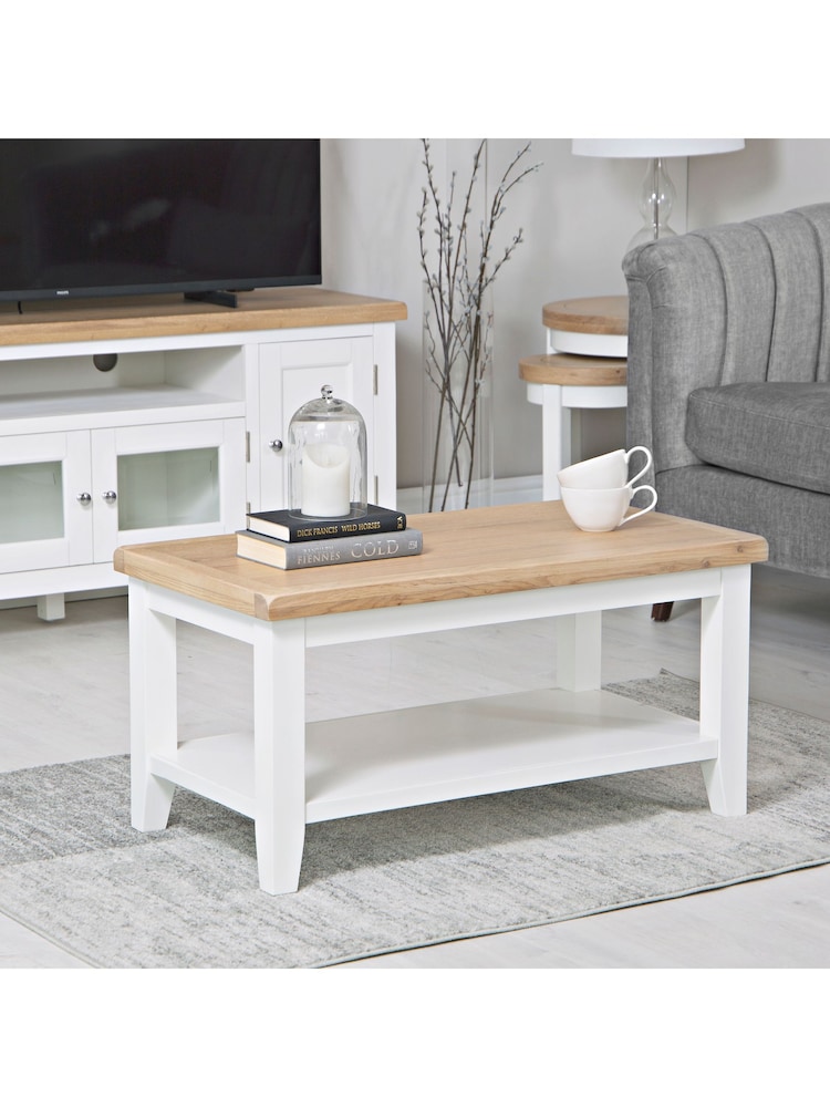 K Interiors White Oak Windsor Solid Wood Small Coffee Table - Image 1 of 5