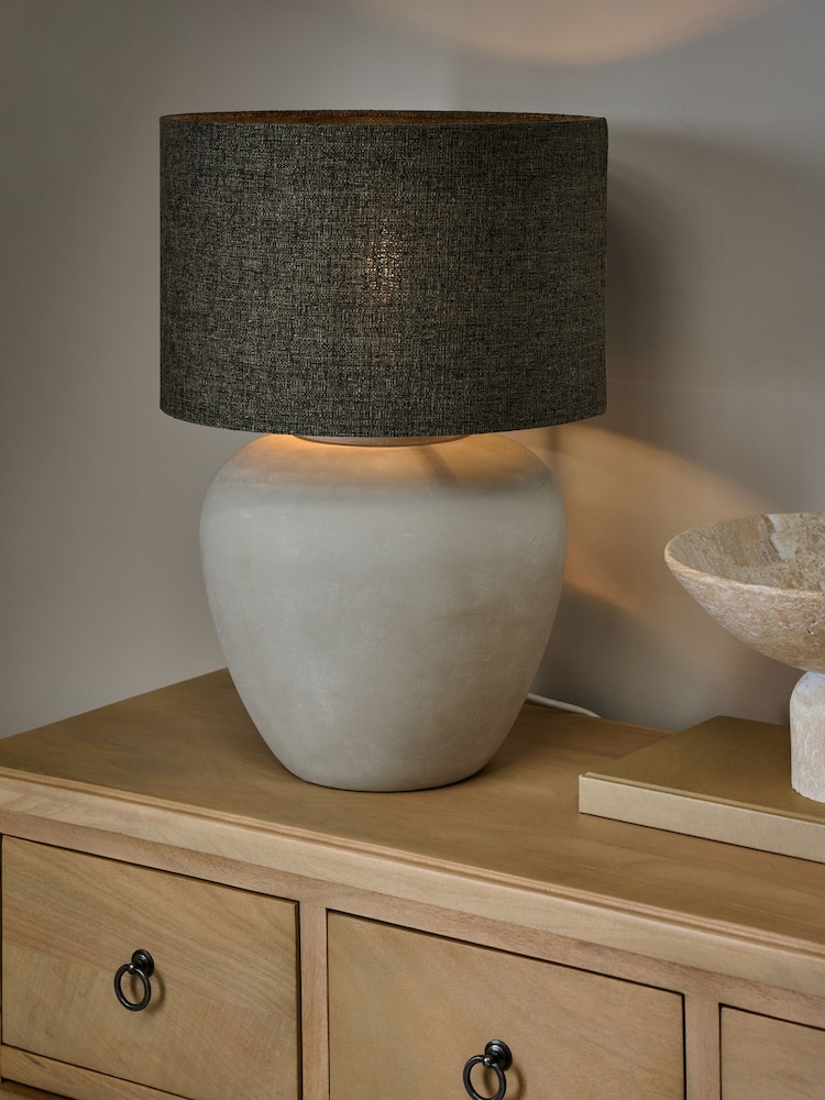 Charcoal Grey Tweedy Lamp Shade - Image 2 of 5 Charcoal Grey Tweedy Lamp Shade - Image 2 of 5