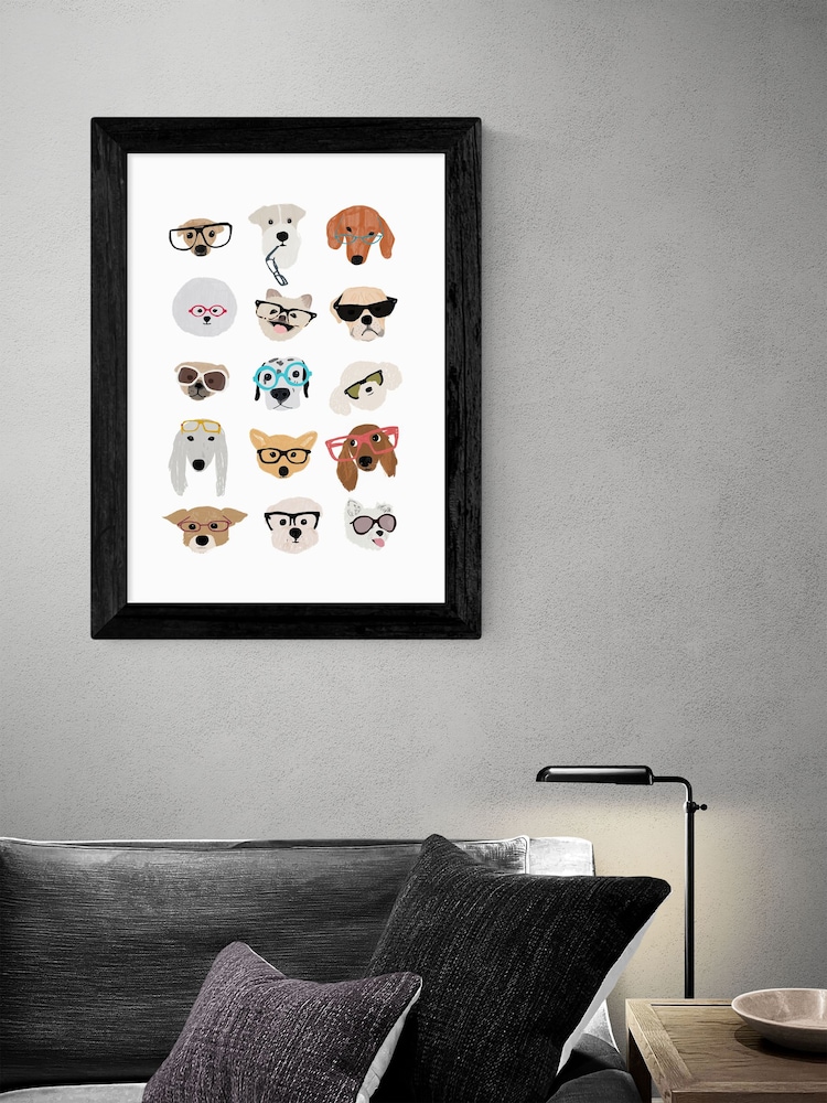 Black Dogs in Glasses by Hanna Melin Framed Print - Image 2 of 4