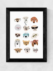 Black Dogs in Glasses by Hanna Melin Framed Print - Image 4 of 4