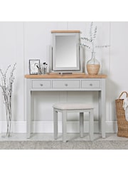 K Interiors Grey Oak Windsor Solid Wood Dressing Table - Image 1 of 6