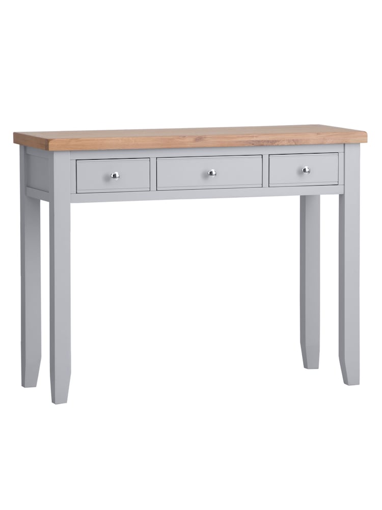 K Interiors Grey Oak Windsor Solid Wood Dressing Table - Image 2 of 6