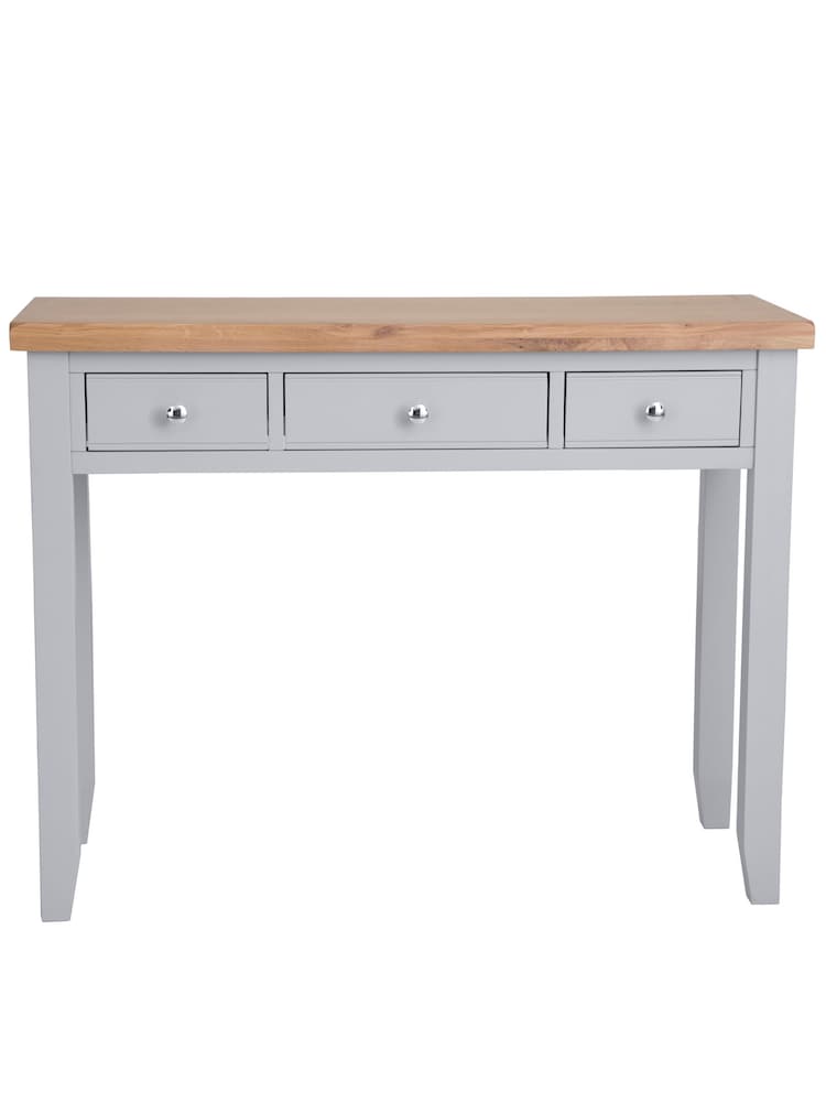 K Interiors Grey Oak Windsor Solid Wood Dressing Table - Image 6 of 6