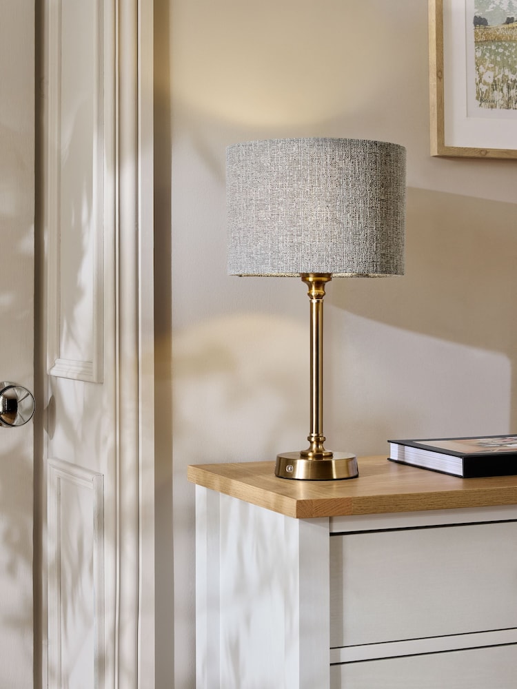 Grey Tweedy Lamp Shade - Image 2 of 5 Grey Tweedy Lamp Shade - Image 2 of 5