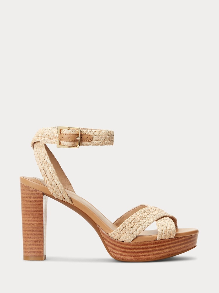 Lauren Ralph Lauren Natural Sasha Raffia Platform Sandals - Image 2 of 6