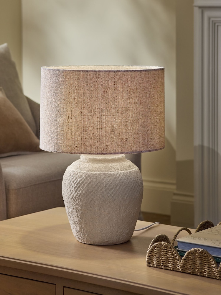 Mid Natural Tweedy Lamp Shade - Image 2 of 5