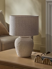Mid Natural Tweedy Lamp Shade - Image 3 of 5