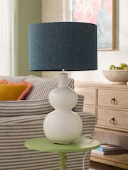 Navy Blue Tweedy Lamp Shade - Image 3 of 5