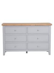 K Interiors Grey Oak Windsor Solid Wood 6 Drawer Chest - Image 5 of 5