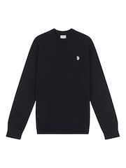 U.S. Polo Assn. Black Mens Cotton Crew Neck Jumper - Image 6 of 8