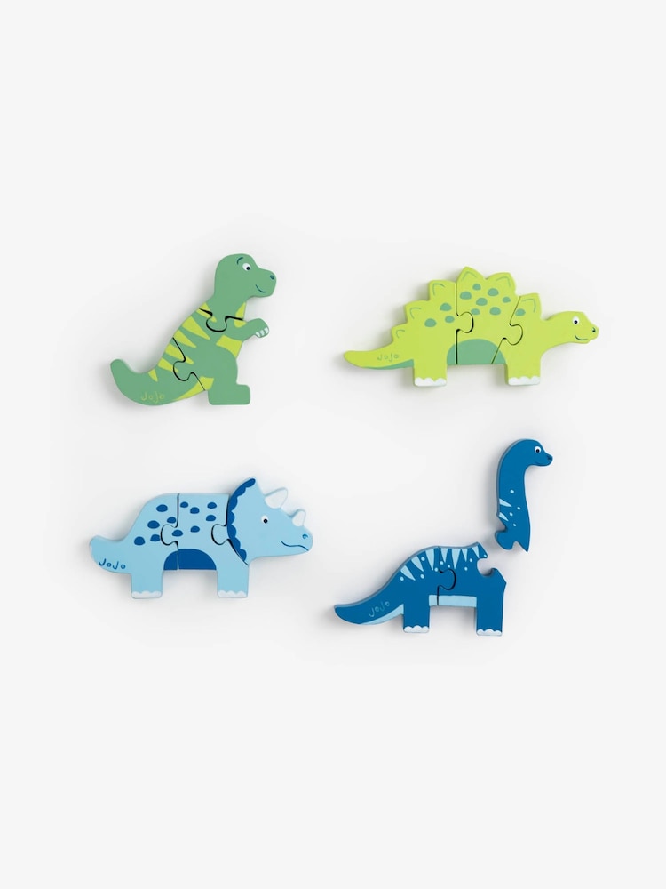 JoJo Maman Bébé Green Wooden Dinosaur Puzzle Set - Image 1 of 8
