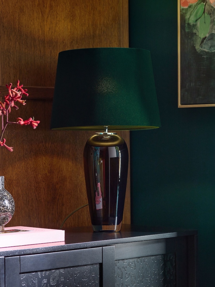 Green Velvet Lamp Shade - Image 2 of 5