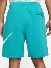 Голубой - Флисовые шорты с логотипом Nike Club - Изображение 3 из 9