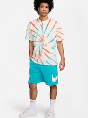 Голубой - Флисовые шорты с логотипом Nike Club - Изображение 4 из 9