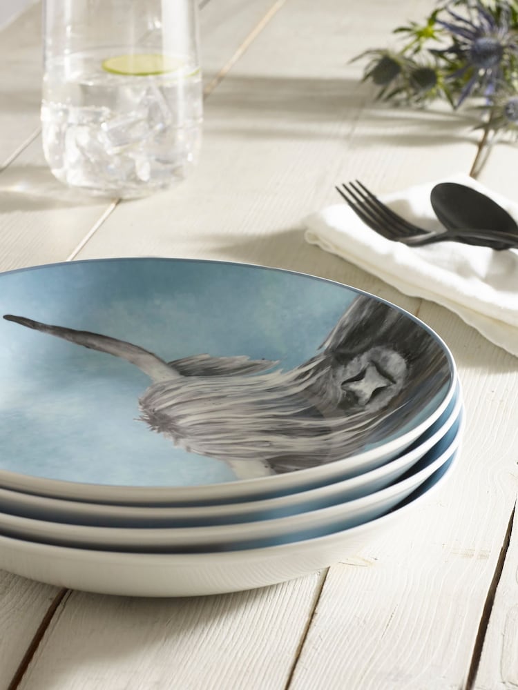 Set of 4 Teal Blue Hamish the Highland Cow Pasta Bowls - Image 2 of 5