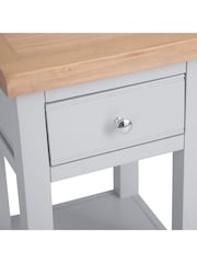 K Interiors Grey Oak Solid Wood Windsor Lamp Table - Image 4 of 5