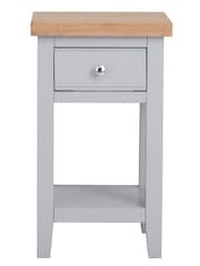 K Interiors Grey Oak Solid Wood Windsor Lamp Table - Image 5 of 5