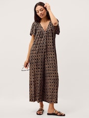 Monsoon Black Arti Print Wide Leg Jumpsuit - Image 1 of 4