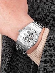 Accurist Mens Silver Tone Origin Skeleton Automatic Stainless Steel Bracelet 41mm Watch - Image 6 of 6