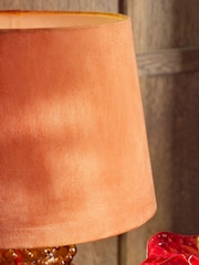Orange Velvet Lamp Shade - Image 4 of 5