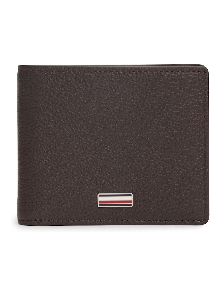 Tommy Hilfiger Brown Leather Signature Plaque Bifold Wallet - Image 1 of 4 Tommy Hilfiger Brown Leather Signature Plaque Bifold Wallet - Image 1 of 4