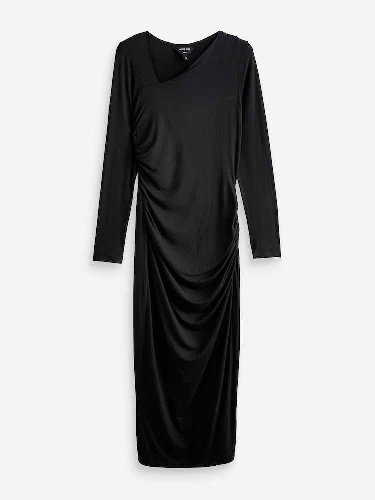 Myleene Klass Black Jersey Rouched Long Sleeve Bodycon Dress - Image 6 of 6