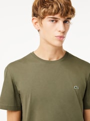 Зеленый - Lacoste Regular Fit Sports 100% Cotton T-Shirt - Image 4 of 6