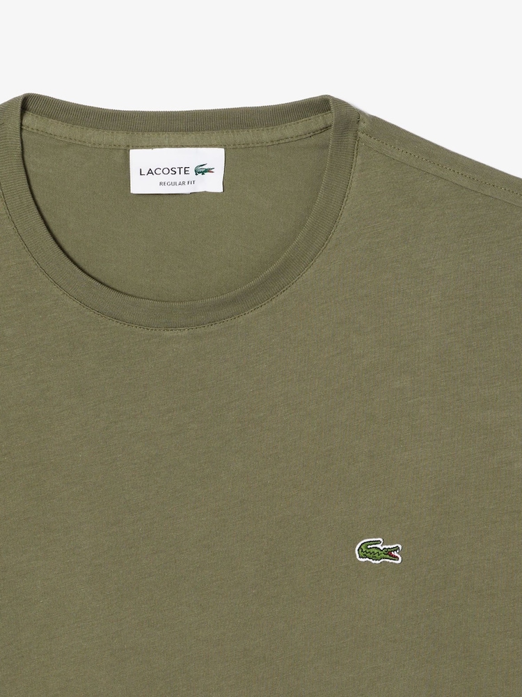 Зеленый - Lacoste Regular Fit Sports 100% Cotton T-Shirt - Image 6 of 6