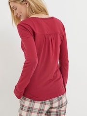 FatFace Red Livvy Henley Top - Image 2 of 5