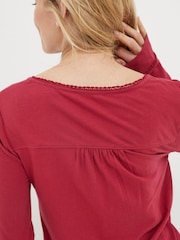 FatFace Red Livvy Henley Top - Image 4 of 5
