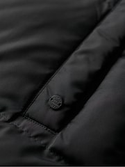 Superdry Black Longline Hooded Puffer 100% Cotton Gilet - Image 5 of 5