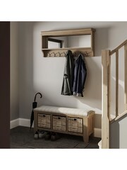 K Interiors Smoked Oak Embleton Solid Wood Hall Bench - Image 1 of 6
