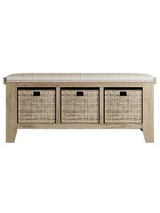 K Interiors Smoked Oak Embleton Solid Wood Hall Bench - Image 3 of 6