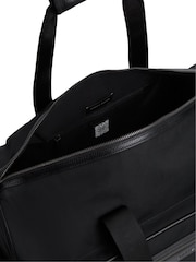 Tommy Hilfiger Black Logo Mixed Texture Duffel Bag - Image 3 of 4