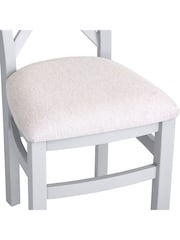 K Interiors Grey Oak Windsor Solid Wood Cross Back Fabric Seat Dining Chair Set of 2 - Image 5 of 5