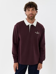 Threadbare Relaxed Fit Cotton Canberra Rugby Polo Shirt - Imaginea 5 din 5