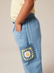 Blue Crochet Pocket Trousers (3mths-7yrs) - Image 4 of 8
