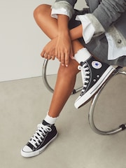 Converse Black/White Standard Fit Chuck Taylor All Star High Trainers - Image 1 of 8