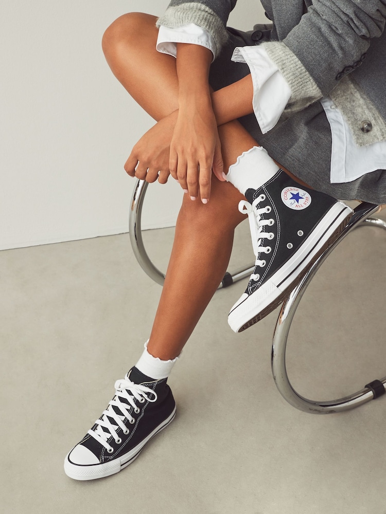 Converse Black/White Standard Fit Chuck Taylor All Star High Trainers - Image 1 of 8