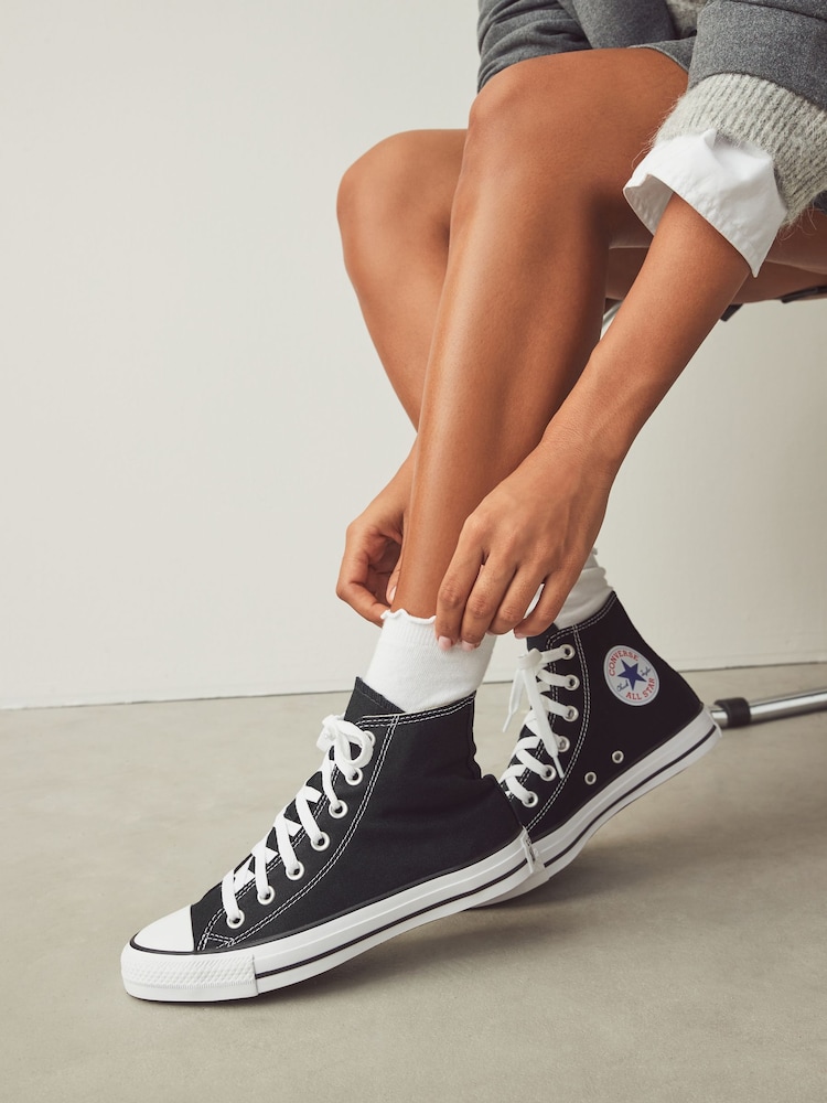 Converse Black/White Standard Fit Chuck Taylor All Star High Trainers - Image 3 of 8