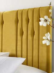 Catherine Lansfield Yellow Velvet Headboard - Image 2 of 3