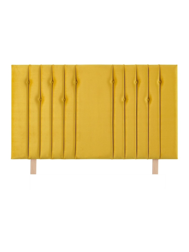 Catherine Lansfield Yellow Velvet Headboard - Image 3 of 3