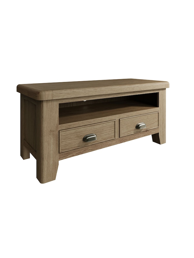 K Interiors Smoked Oak Embleton Solid Wood Standard TV Unit - Image 2 of 6