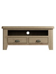 K Interiors Smoked Oak Embleton Solid Wood Standard TV Unit - Image 3 of 6