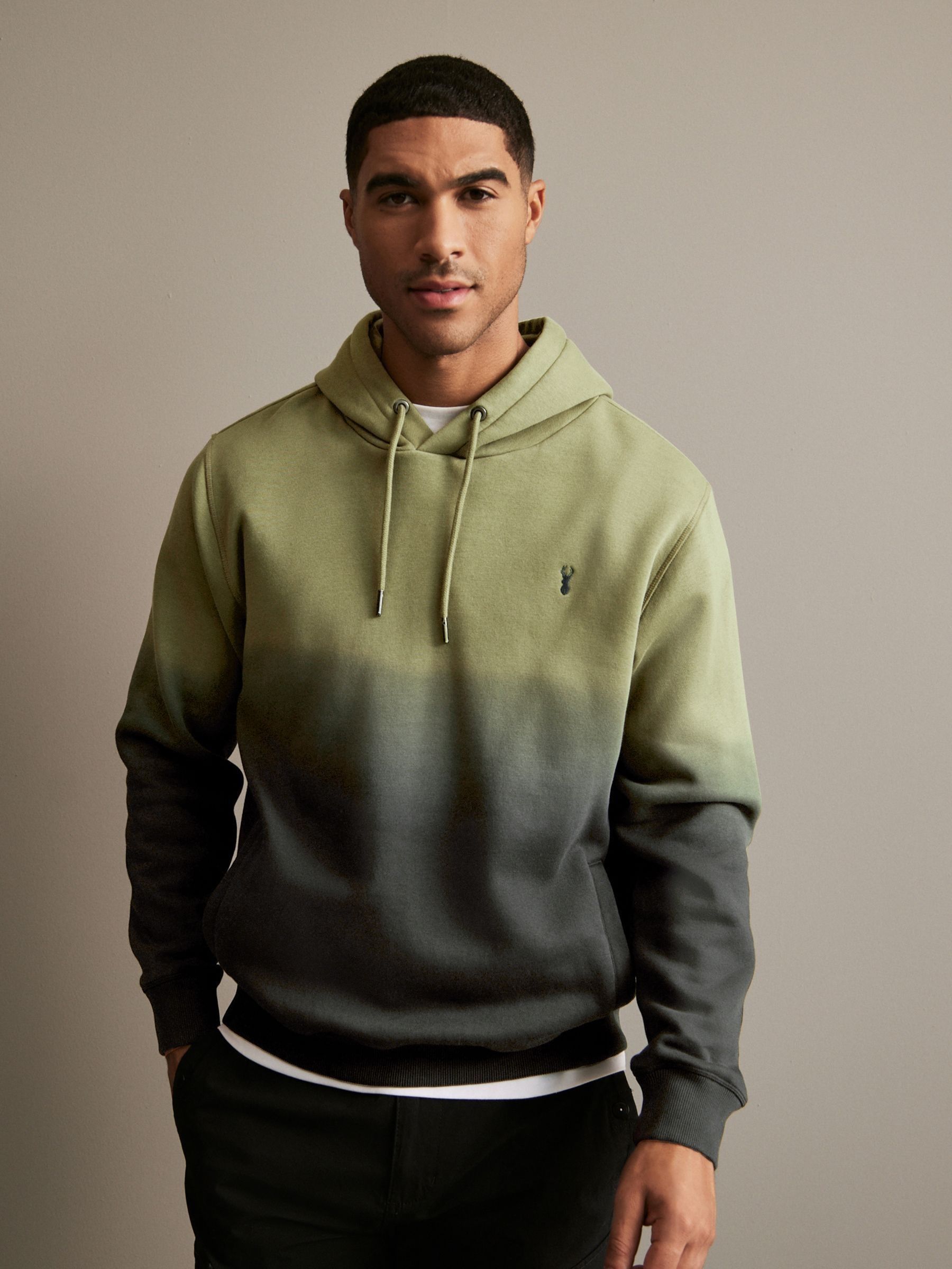 Buy Khaki Green Dip Dye Ombre Hoodie from Next Luxembourg