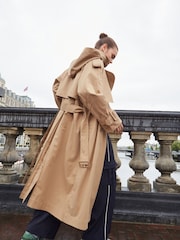 Camel Natural Belted Trench Coat - Image 2 of 7