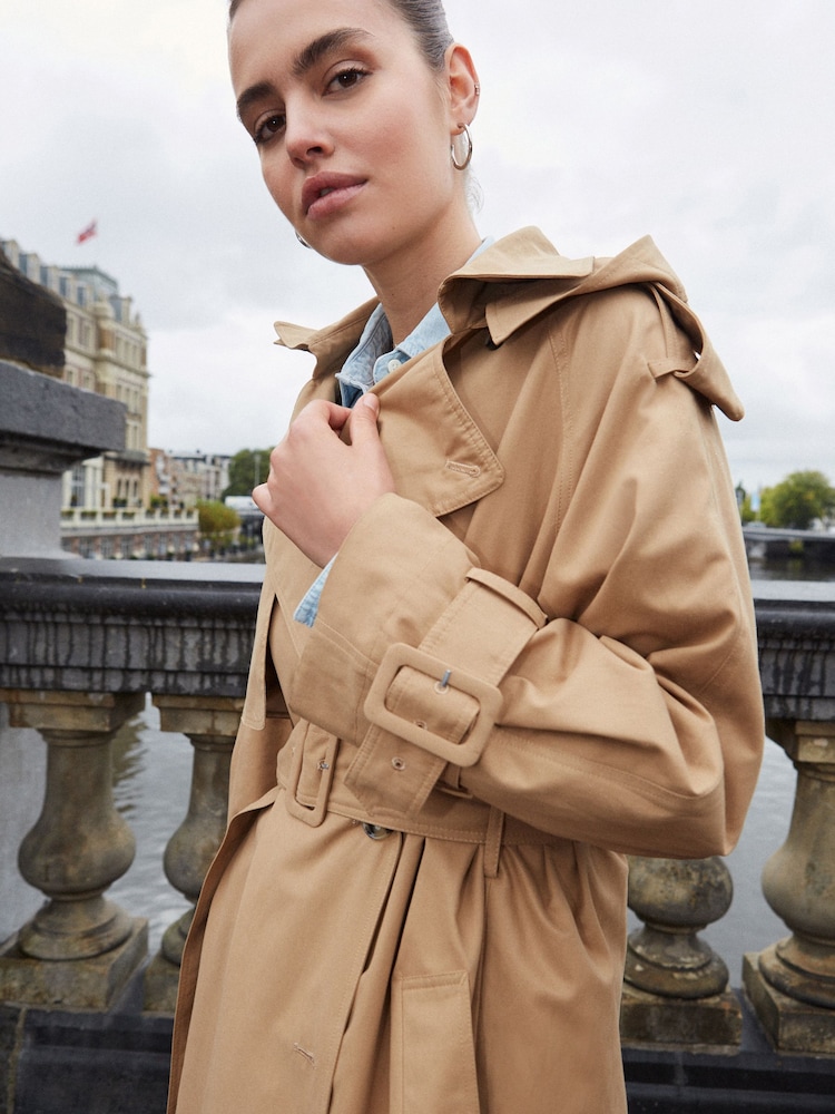 Camel Natural Belted Trench Coat - Image 7 of 7