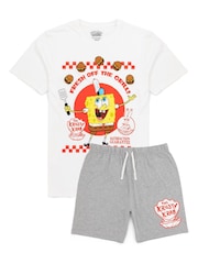 Vanilla Underground White Mens Spongebob Short Pyjamas - Image 1 of 6
