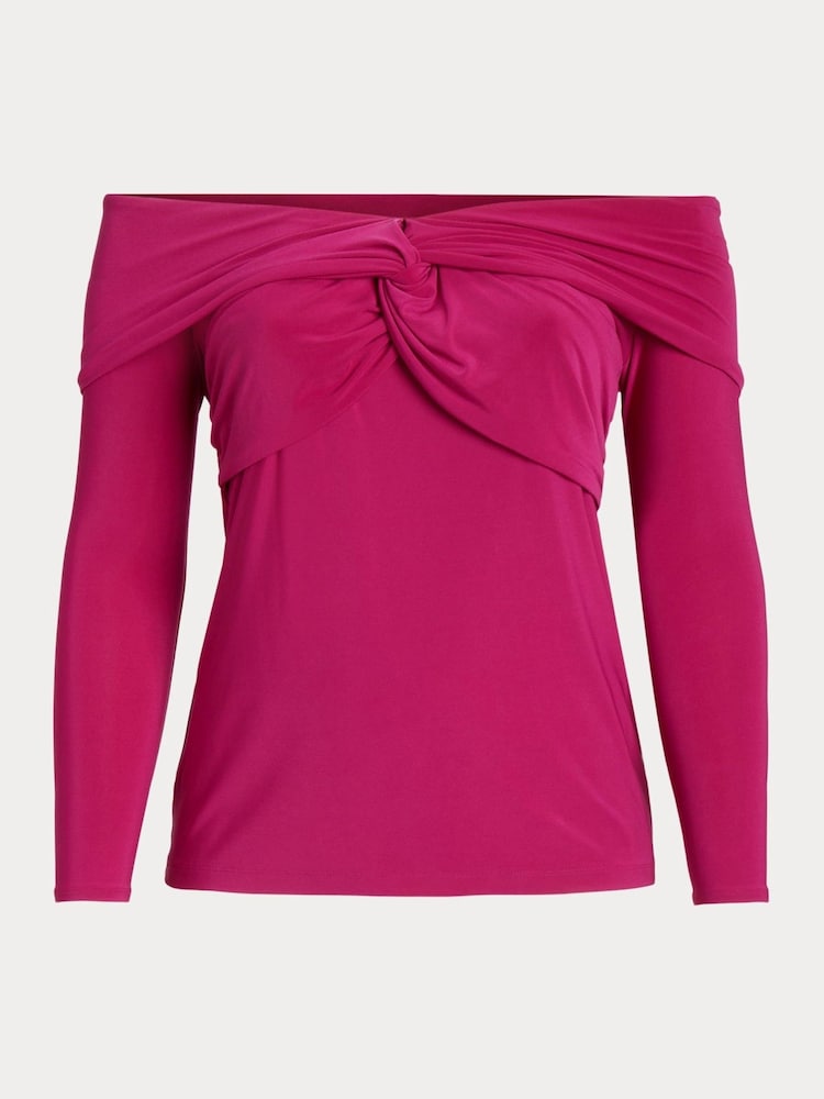 Lauren Ralph Lauren Curve Schulterfreies Jereyoberteil, Magenta - Bild 8 von 8