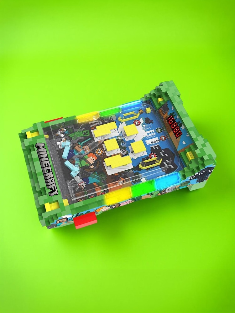 MenKind Green Minecraft Arcade Pinball Table Game - Image 2 of 9 MenKind Green Minecraft Arcade Pinball Table Game - Image 2 of 9